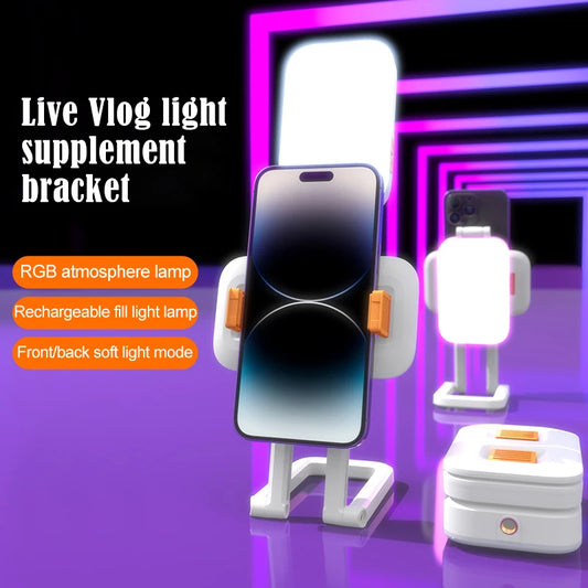 Mobile Phone Full-color RGB Fill Light Portable Led Light Ring With Tripod Selfie Led Light Photography Video Shooting Light Peaceful Pleasures Health and Wellness