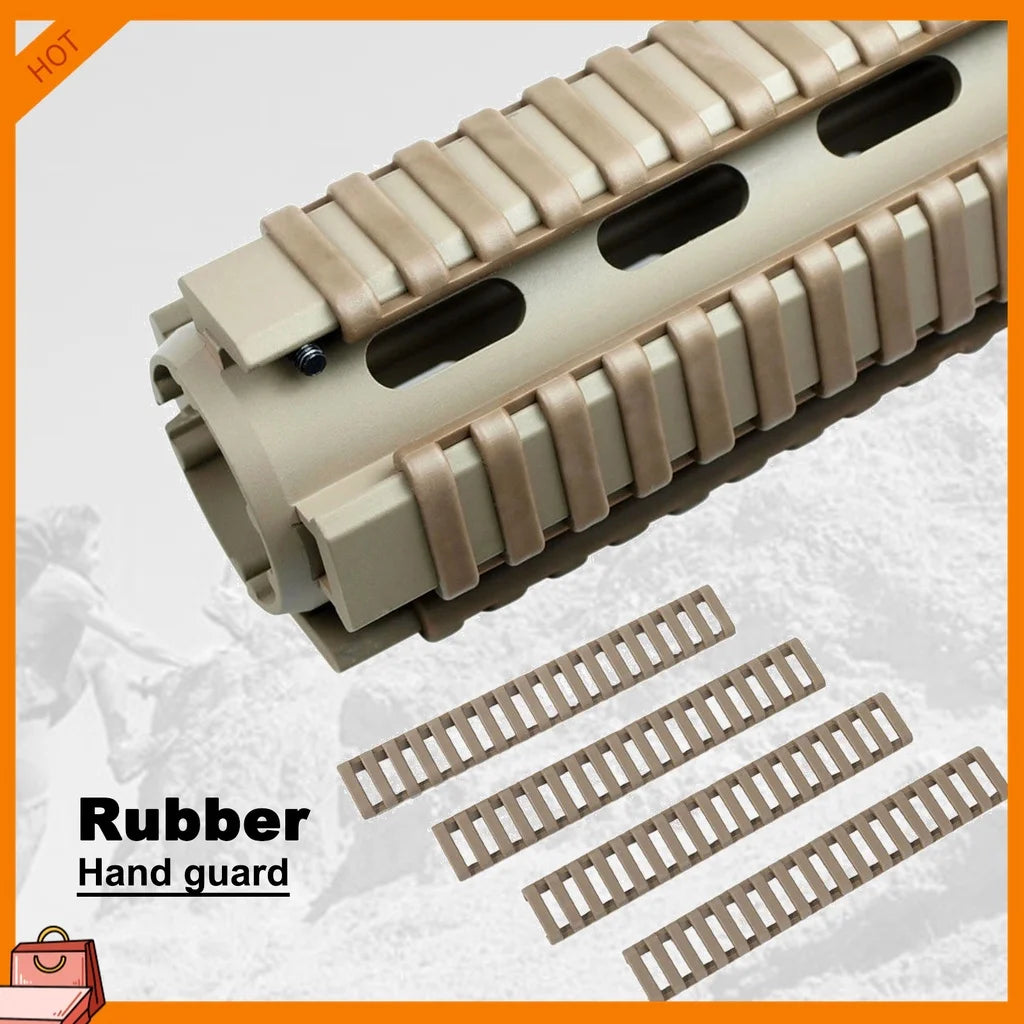 4-Pack CS Black Heat Resistant Rifle Handguard Protector Rubber Ladder Rail Cover Weaver Picatinny Rail toy Airsoft Guns Hunting Peaceful Pleasures Health and Wellness