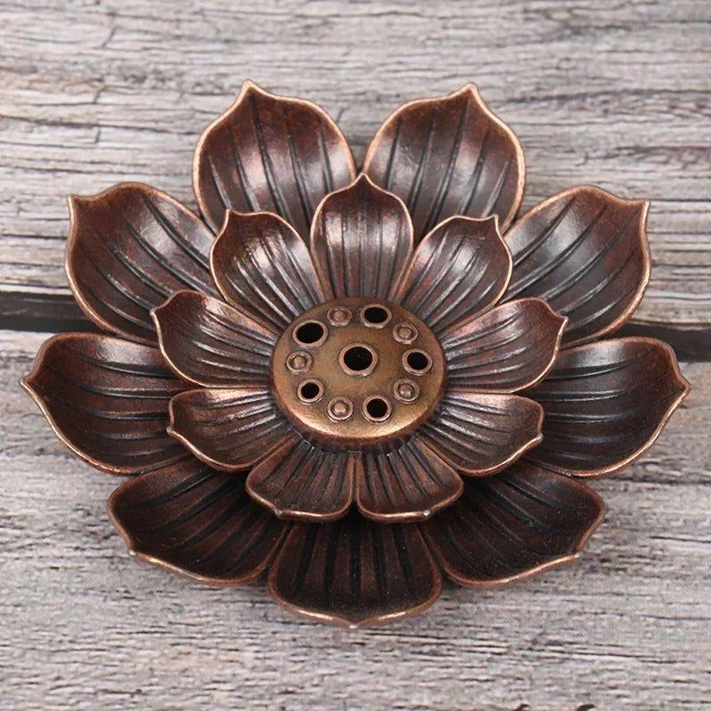 Lotus Alloy Incense Burner Stick Holder Plate | Buddhism Censer