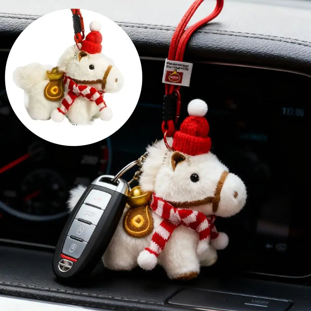Plush Pony Keychain | Lucky Horse Charm Bag & Car Accessory