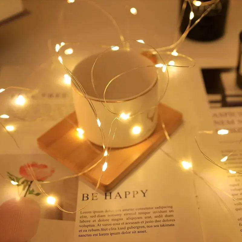 USB LED Fairy String Lights 5M Silver Wire Waterproof Garland
