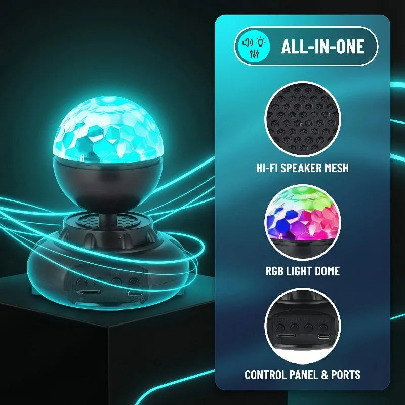 Bluetooth Disco Ball Speaker RGB LED Rotating Party Light
