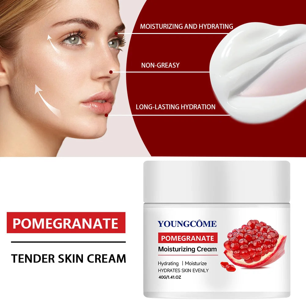 Red Pomegranate Face Cream – Anti-Aging & Brightening Moisturizer Anti-Aging Face Cream Peaceful Pleasures Health and Wellness