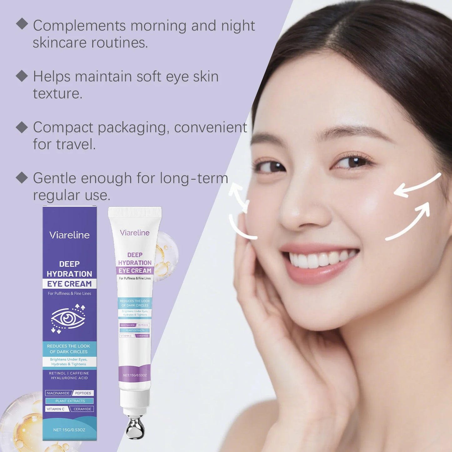 Hydrating Eye Cream Remove Eye Bags Dark Circles Lifting Tightening Brightening Fade Fine Lines Smoothing Repair Eye Skin Care Peaceful Pleasures Health and Wellness