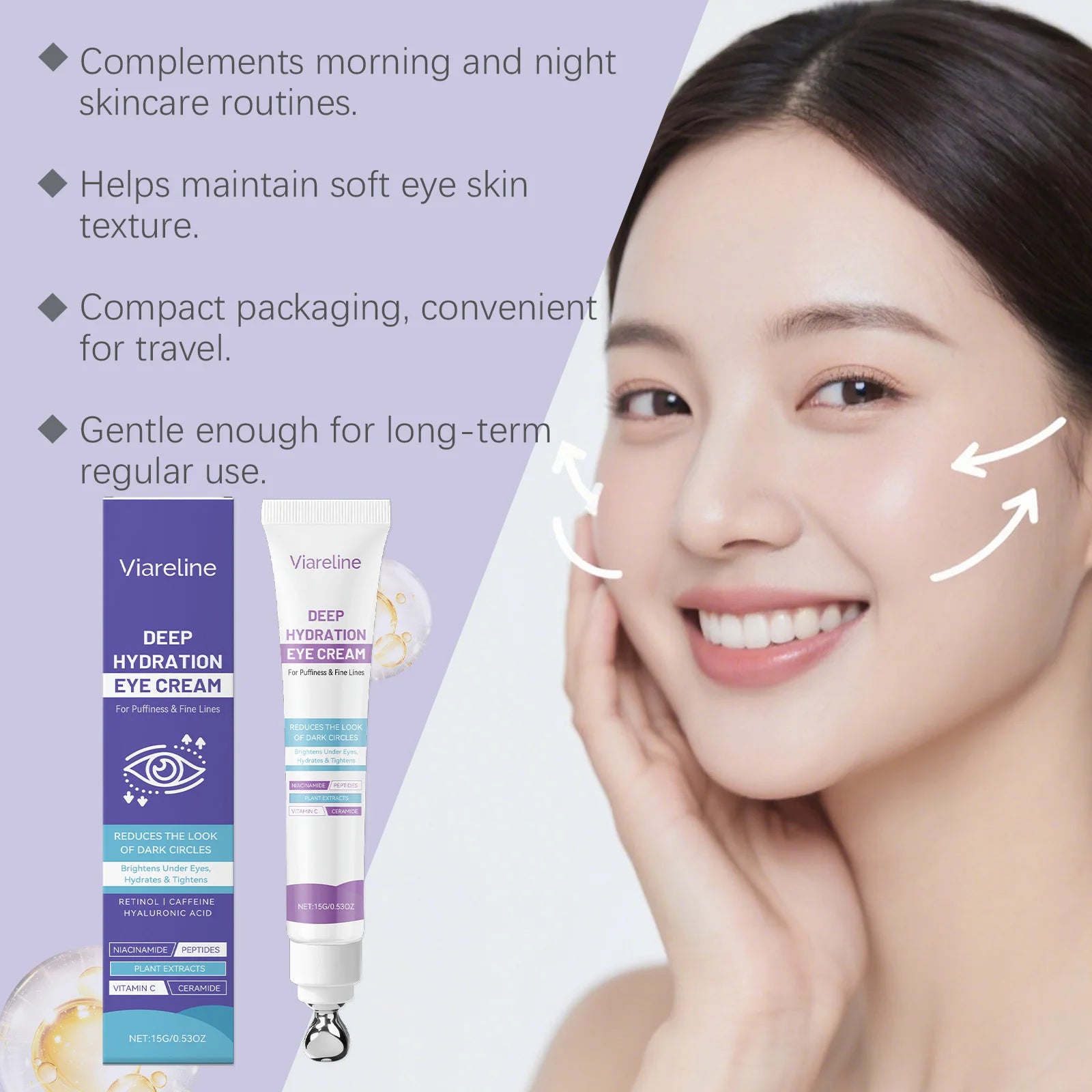 Hydrating Eye Cream Remove Eye Bags Dark Circles Lifting Tightening Brightening Fade Fine Lines Smoothing Repair Eye Skin Care Peaceful Pleasures Health and Wellness