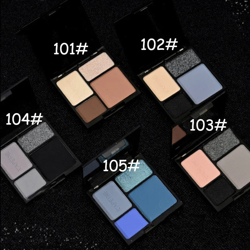 4-Color Punk Smokey Eyeshadow Palette – Glitter Matte Shimmer