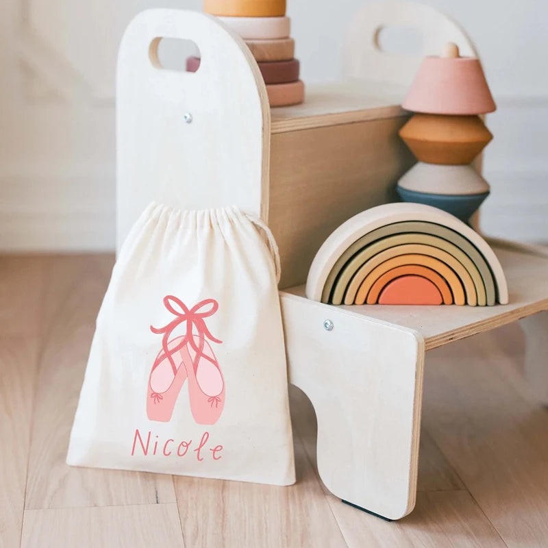 Personalized Name Ballet Birthday Drawstring Gifts Bags Custom Girls Happy Birthday Party Decoration Gifts Baby Shower Supplies Peaceful Pleasures Health and Wellness