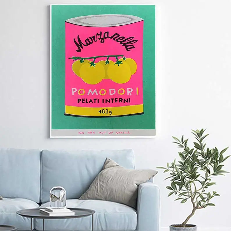 pink cherry flower tinted paint sardine tomato wall art painting Nordic poster packaged printing image kitchen decoration home Peaceful Pleasures Health and Wellness