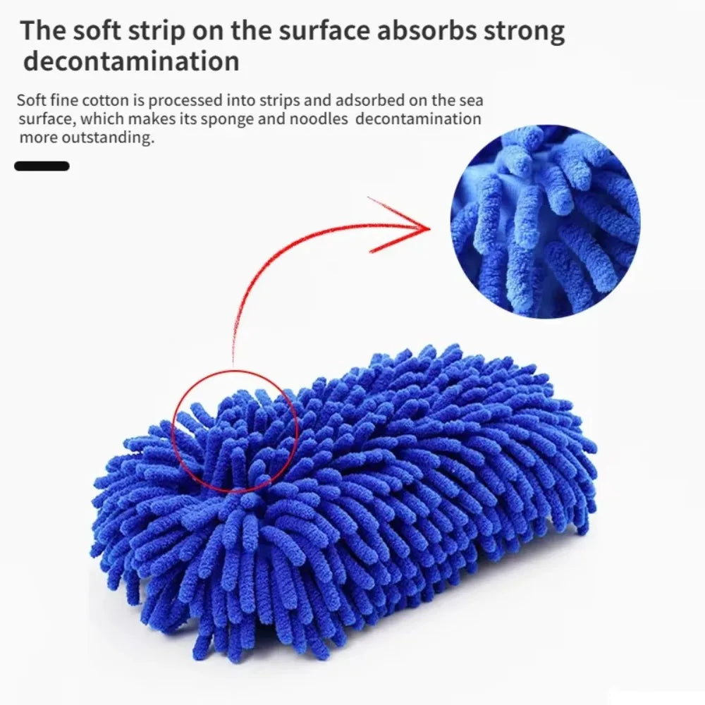 Microfiber Car Washer Sponge Cleaning Car Care Detailing Brushes Washing Towel Auto Gloves Styling Accessories Car Cleaning Tool Peaceful Pleasures Health and Wellness