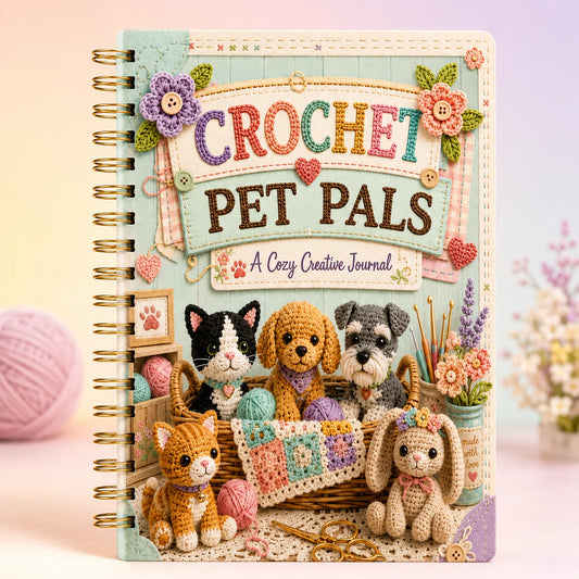 Crochet Pet Pals Cozy Handmade Amigurumi Journal Creative Relaxation Peaceful Pleasures Health and Wellness