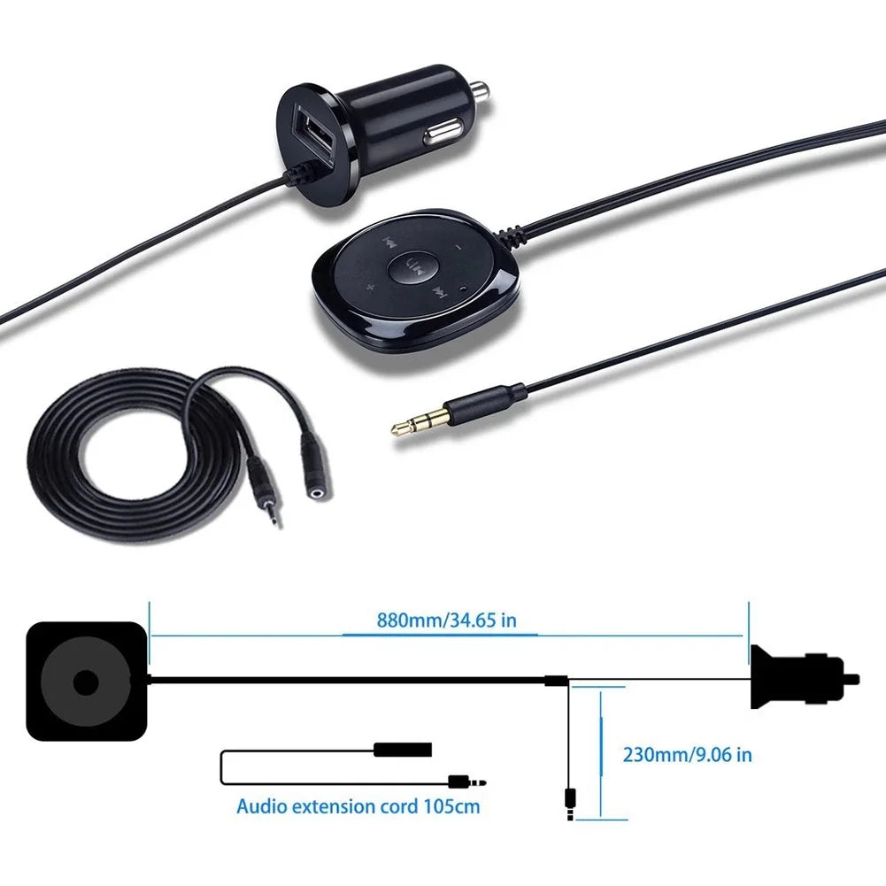 Car Bluetooth-compatible Audio Receiver Wireless Bluetooth-compatible Music Receiver for Car Stereo with AUX IN Auto Accessories Peaceful Pleasures Health and Wellness