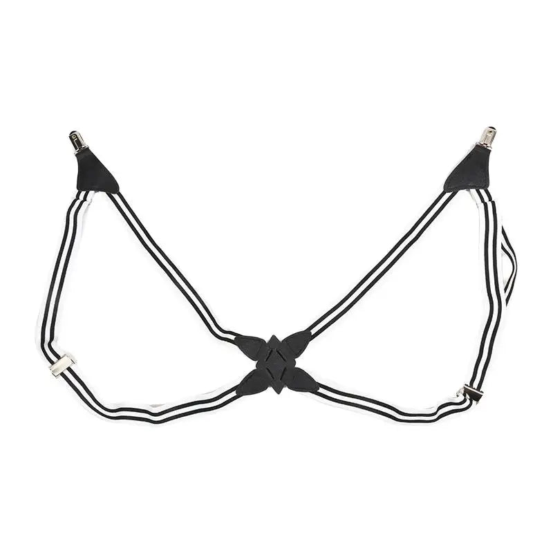 Suspenders For Unisex Adjustable Side Clip Cross Shoulder Straps Elastic Braces Costume Suspenders Harness Man For Pant Peaceful Pleasures Health and Wellness Black white stripes
