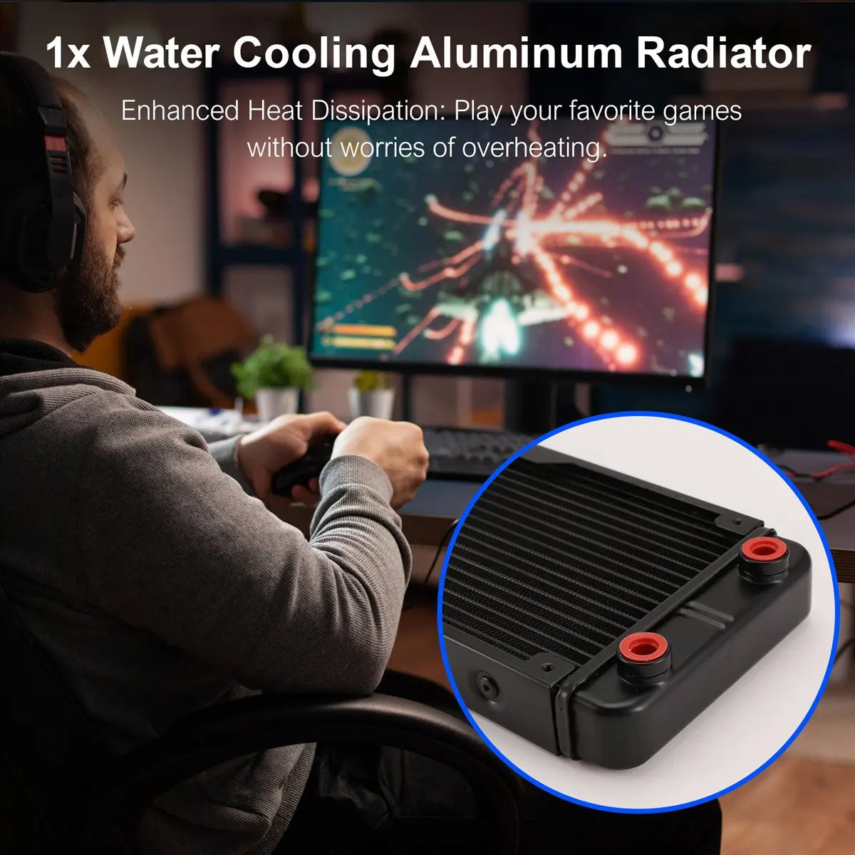 360mm Aluminum Water Cooling Radiator – 18 Pipe PC Liquid Cooler Peaceful Pleasures Health and Wellness