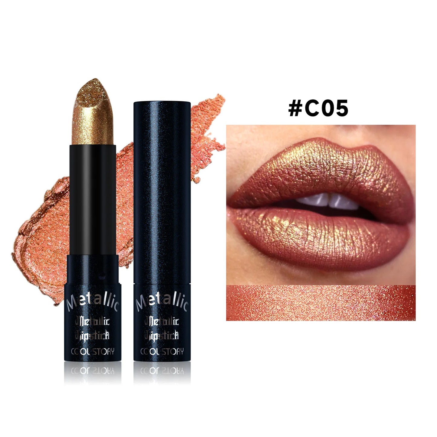 Metallic Glitter Velvet Lipstick – Waterproof Long-Lasting Shimmer