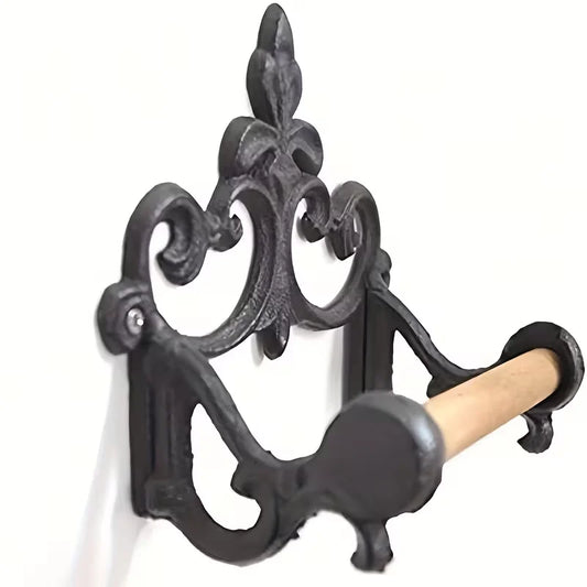 French Wrought Iron Wall Mount Toilet Paper Holder | Decor Toilet Paper Holder Peaceful Pleasures Health and Wellness