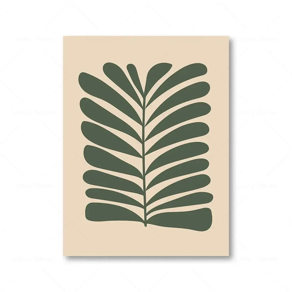 Retro Botanical Abstract Floral Canvas Wall Art Print | Unframed