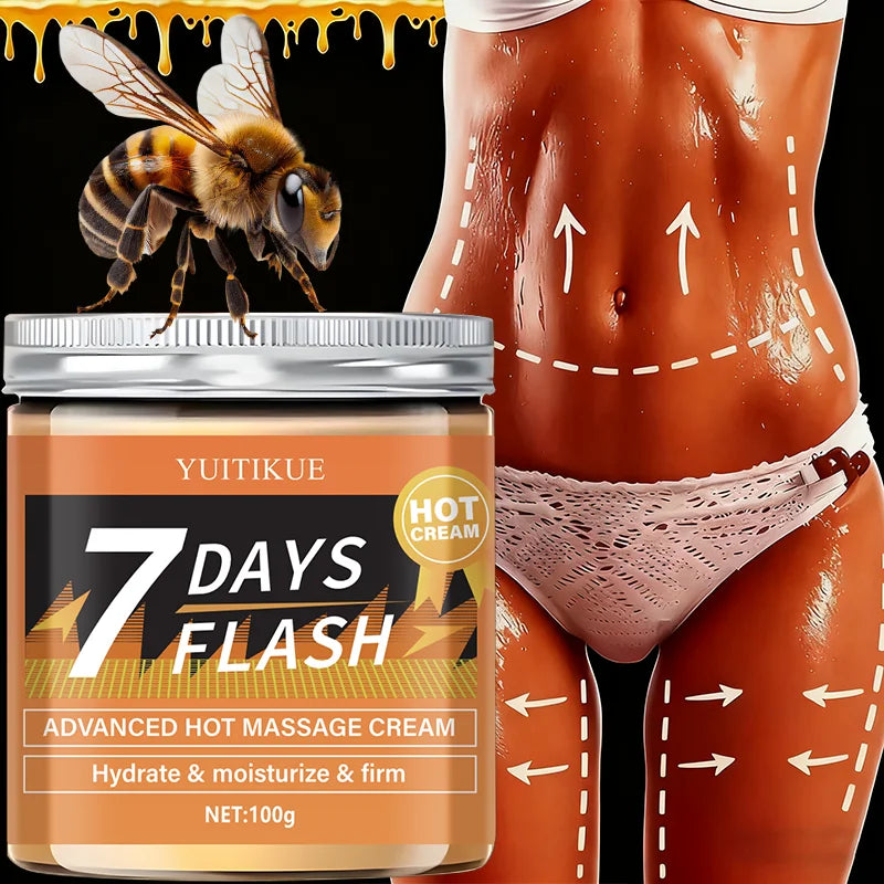 YUITIKUE 7 Days Flash Hot Cream 100g - Advanced Hot Massage, Firms & Moisturizes Skin, For Arms, Belly & Legs, Exercise Enhancer Peaceful Pleasures Health and Wellness Default Title