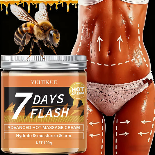 YUITIKUE 7 Days Flash Hot Cream 100g - Advanced Hot Massage, Firms & Moisturizes Skin, For Arms, Belly & Legs, Exercise Enhancer Peaceful Pleasures Health and Wellness Default Title