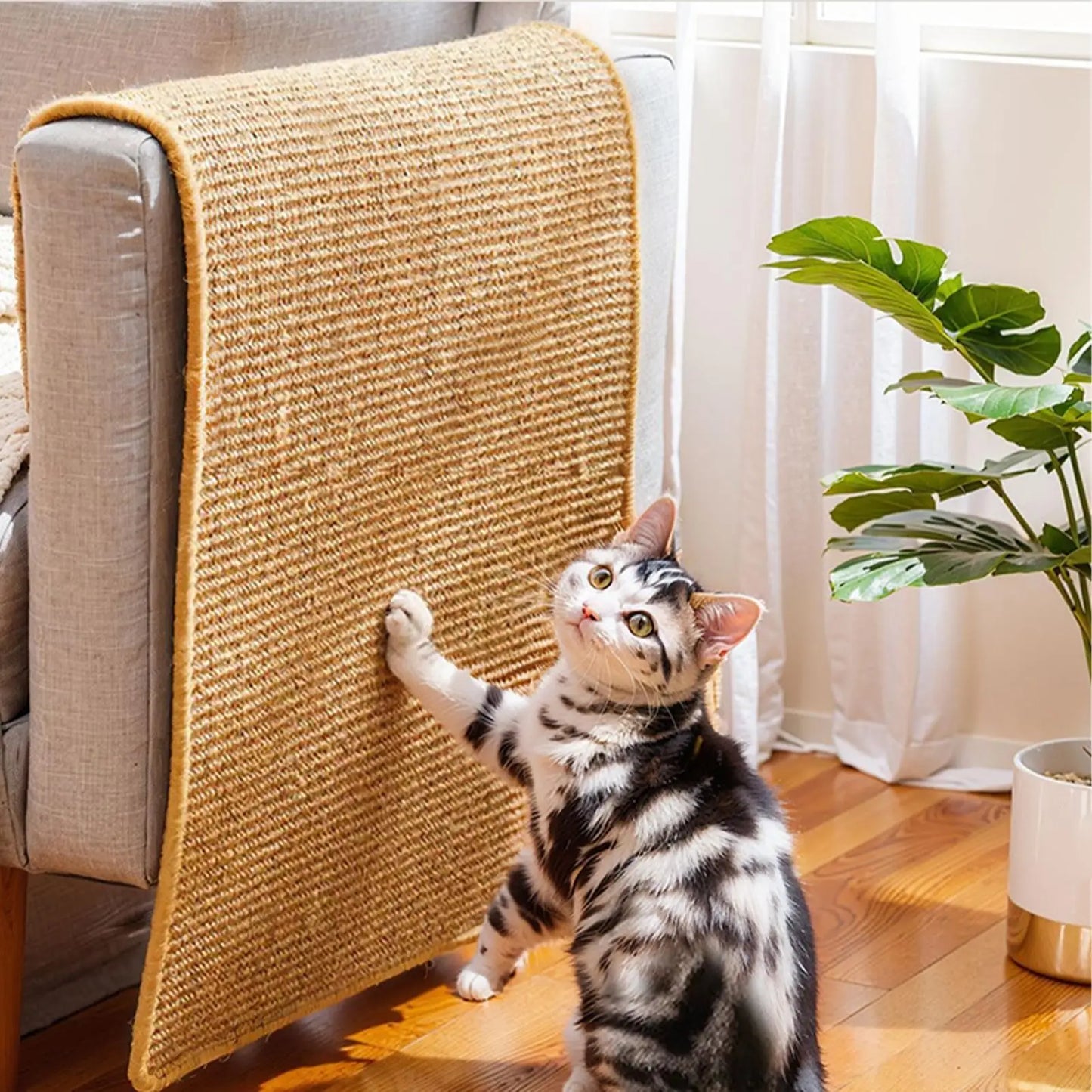 Self-Adhesive Sisal Cat Scratcher Mat | Furniture Protector