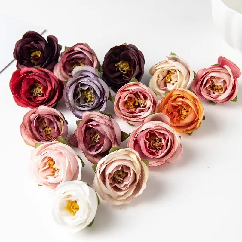 Artificial Silk Rose Flower Heads 15/30pcs – Wedding & Decor