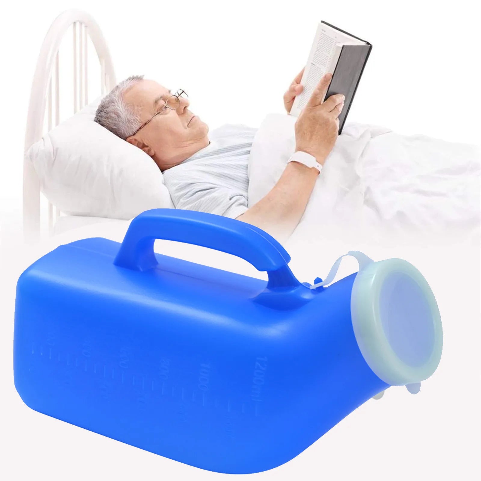 Portable Male Urinal Bottle 1200ml – Travel, Camp & Home Portable Urinal Bottle Peaceful Pleasures Health and Wellness