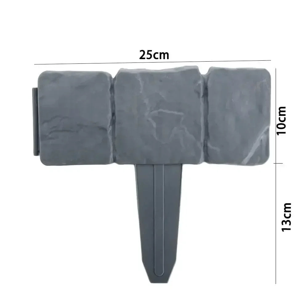 10pcs Garden Fence Imitation Stone Plant Support Stake Outdoor Edging Decorative Border DIY Lawn Yard Landscape Plant Fence Peaceful Pleasures Health and Wellness