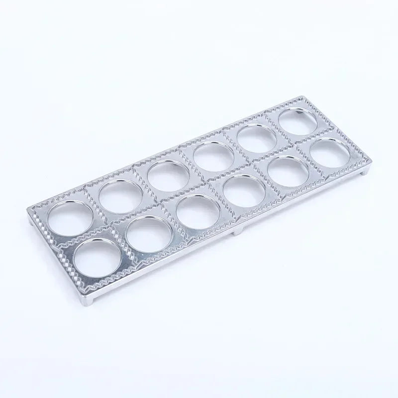 DIY Ravioli Mold Dumpling Mould Dumpling Maker Ravioli Maker Mould Alloy Aluminum Ravioli Stamp Cutter Mold Kitchen Accessories Peaceful Pleasures Health and Wellness 12 holes (silver)