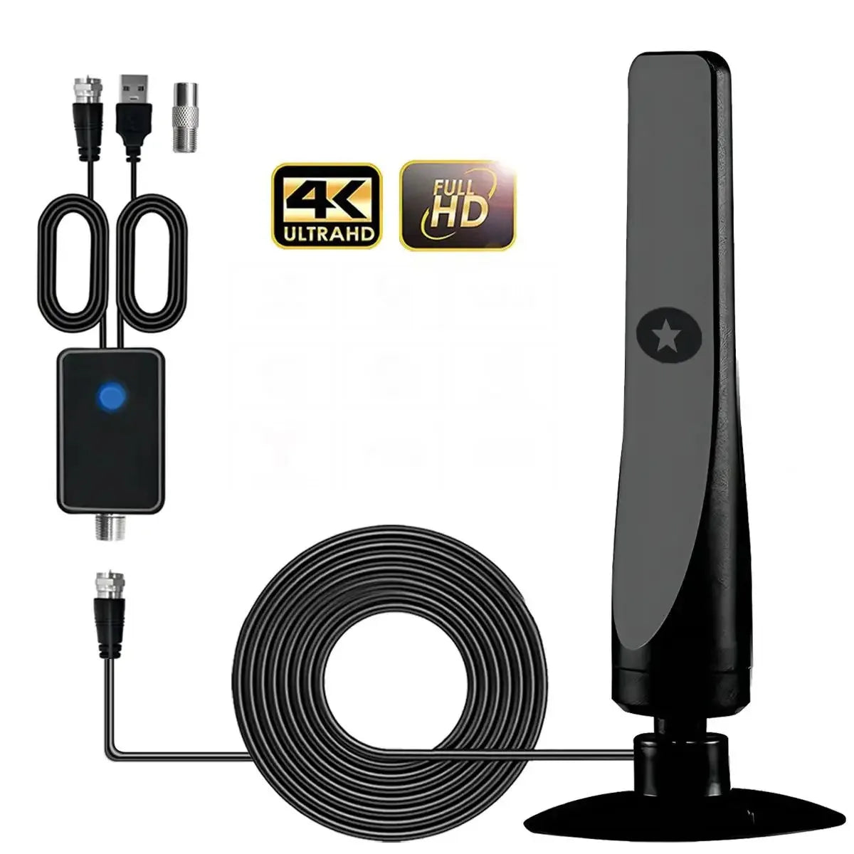 Indoor & Outdoor HD Digital TV Antenna – 50 Mile 1080p HDTV