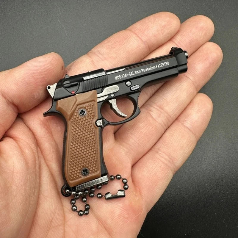 1:3 Scale Alloy Pistol Mini Toy Gun Model Metal Keychain For Adults Kids Christmas Gift Peaceful Pleasures Health and Wellness Black