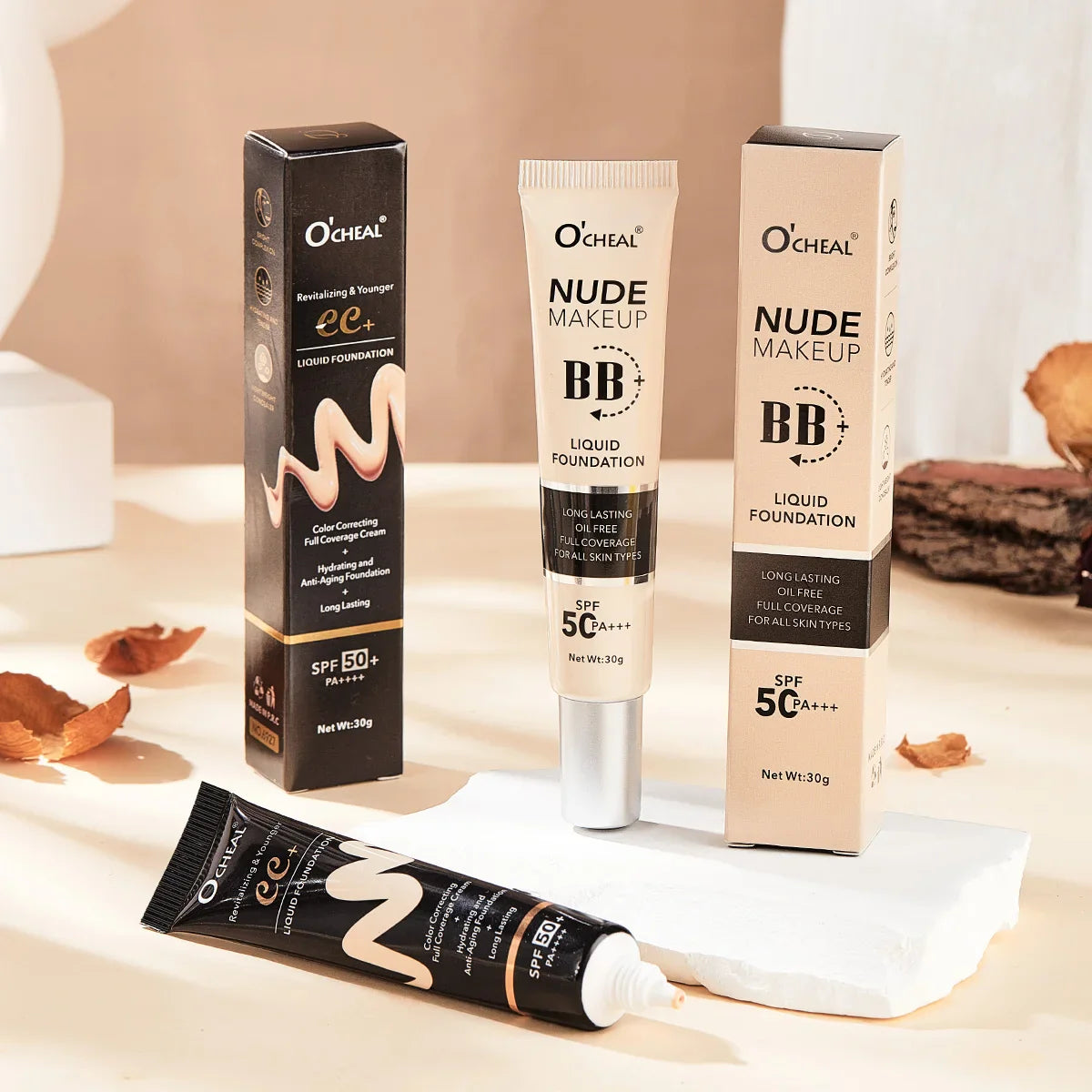 Ocheal BB CC Cream SPF 50 PA+++ Liquid Foundation 30g