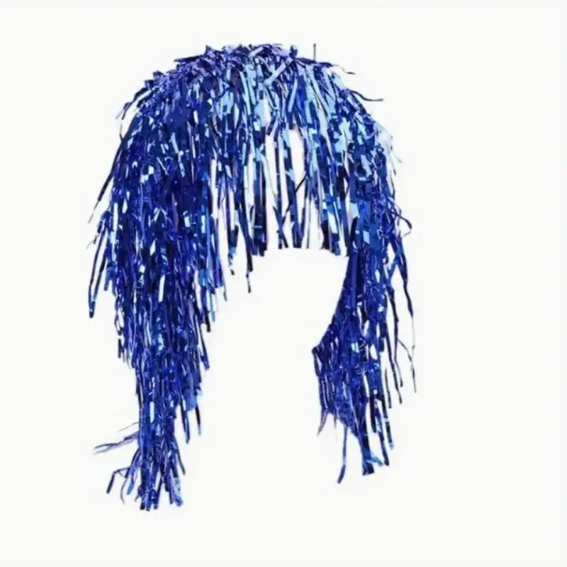 Foil Tinsel Fancy Dress Wig | Metallic Party & Cosplay Wig