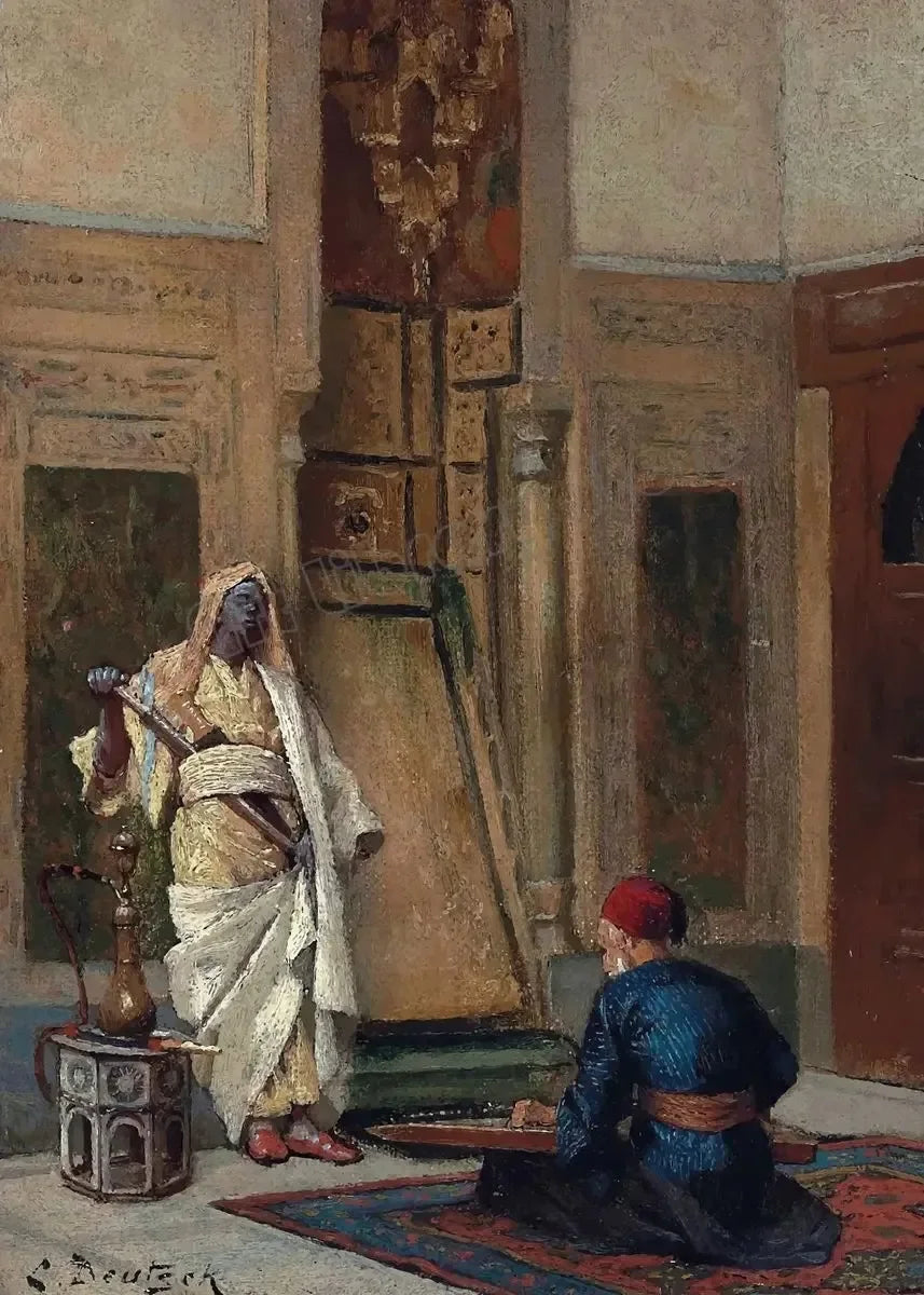 Canvas Painting Gerome Classic Artwork Arabs Living Landscape Poster Arabic Carpet Merchant Wall Art Pictures Home Decor Peaceful Pleasures Health and Wellness 13 30x40cm Unframed