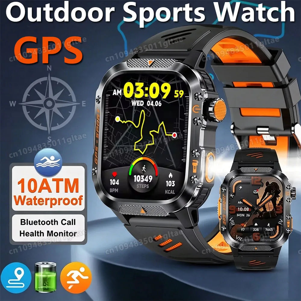 2026 New SmartWatch Men Militray Outdoor GPS Sport Watches Heart Rate Sleep Waterproof Smart Watch IOS Android Peaceful Pleasures Health and Wellness