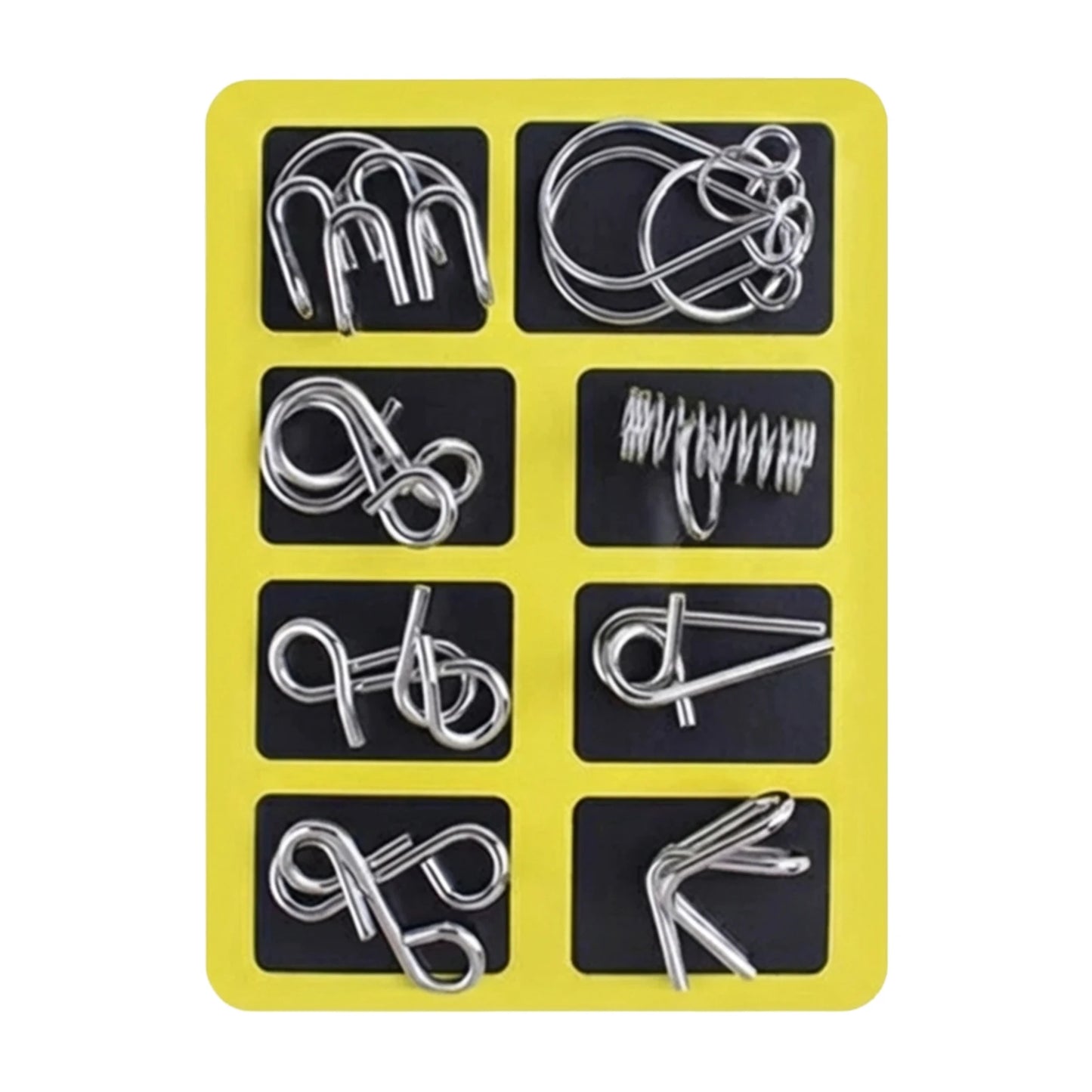 24Pcs Puzzle Unlocking Rings Set Iron Logic Toys for Kids Students Educational Traditional Design Peaceful Pleasures Health and Wellness 8pcs thick lock a