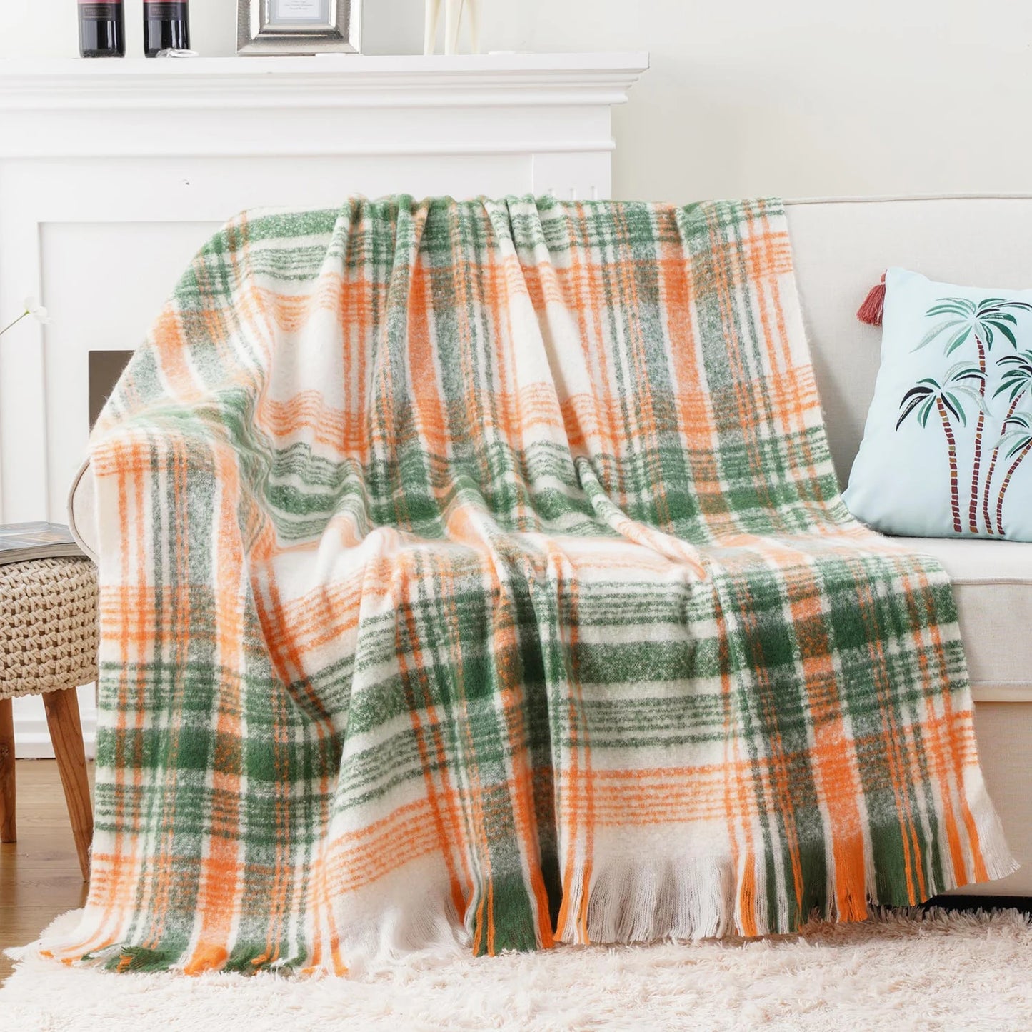 Battilo Plaid Throw Blanket | Soft Tartan Sofa Throw