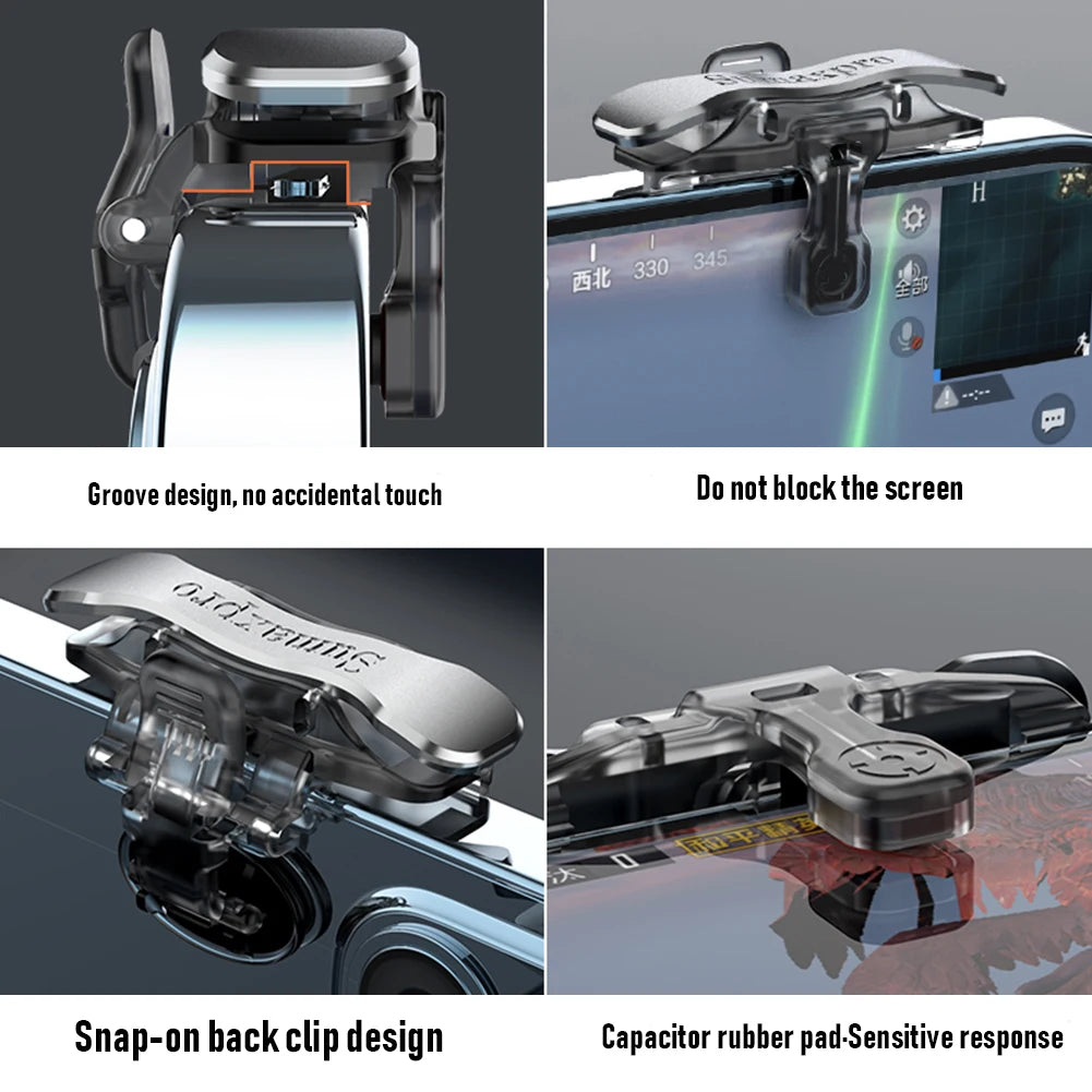 X8 Mobile Game Trigger For PUBG Phone Gaming 6 Finger Trigger Sensitive Shoot Phone Game Trigger L1 R1 Aim Keys Game Controller Peaceful Pleasures Health and Wellness