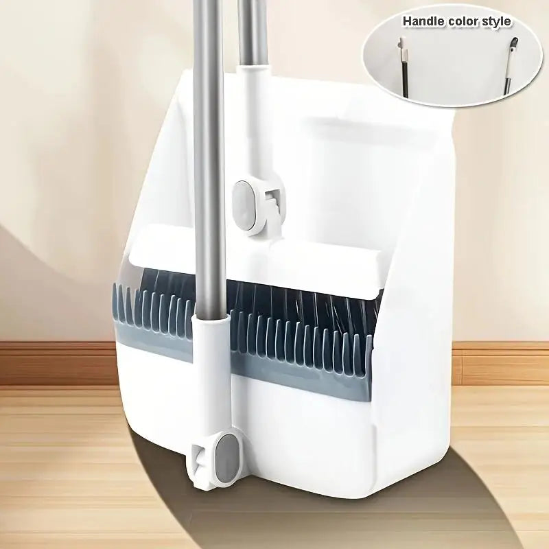 Upright Broom & Dustpan Set | Long Handle, 180° Rotation