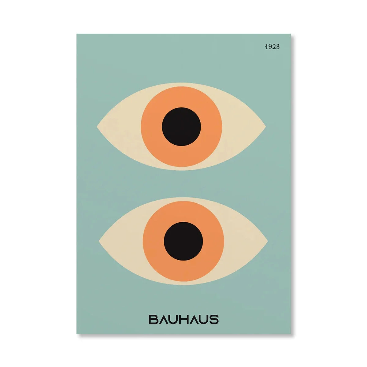 Abstract Orange Bauhaus Geometric Canvas Wall Art | Bicycle Print