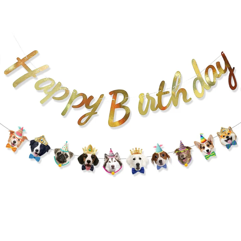 Cartoon Cat Happy Birthday Banner – DIY Paper Garland Decor