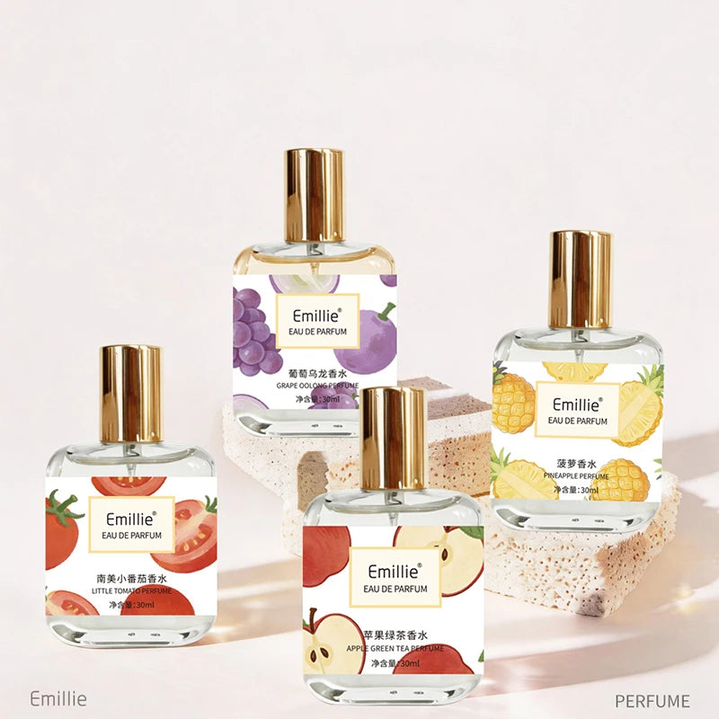 Russia Hot Selling Floral Fruity Perfume 30ml Apple Grape Pineapple Tomato Fresh Natural Eau De Toilette Women Allure Fragrance Peaceful Pleasures Health and Wellness