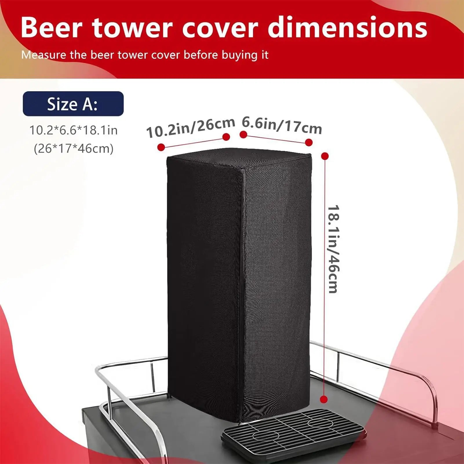 Beer Tower Cover Indoor Draft Beer Dispenser Sleeve Waterproof Oxford Fabric Dustproof Cover For Single Or Double Tap Dispenser Peaceful Pleasures Health and Wellness