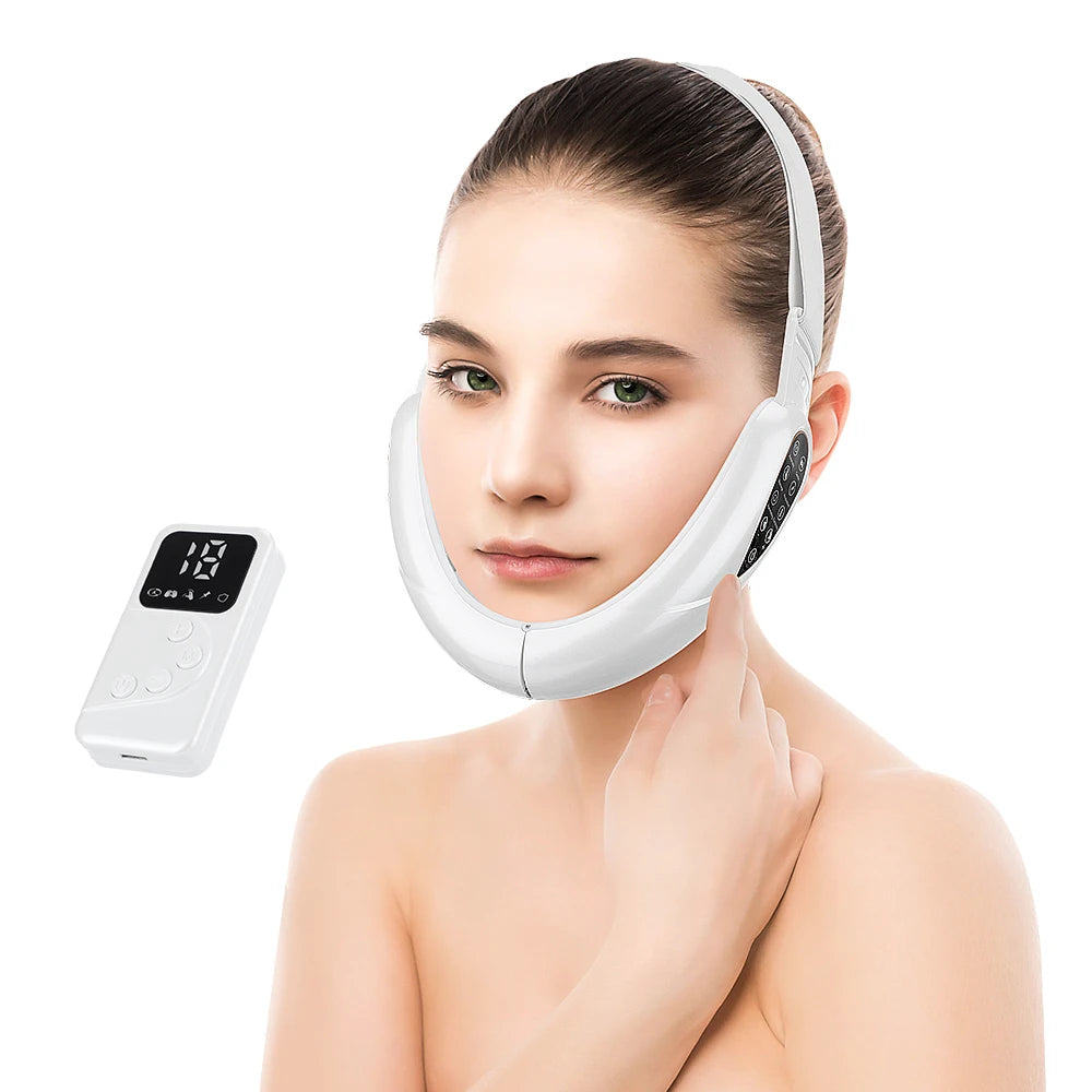 V Face Facial Machine Electric V-Line Up Lift Belt Face Massage LED Face Skin Lifting Firming Beauty Device Double Chin Reducer Peaceful Pleasures Health and Wellness