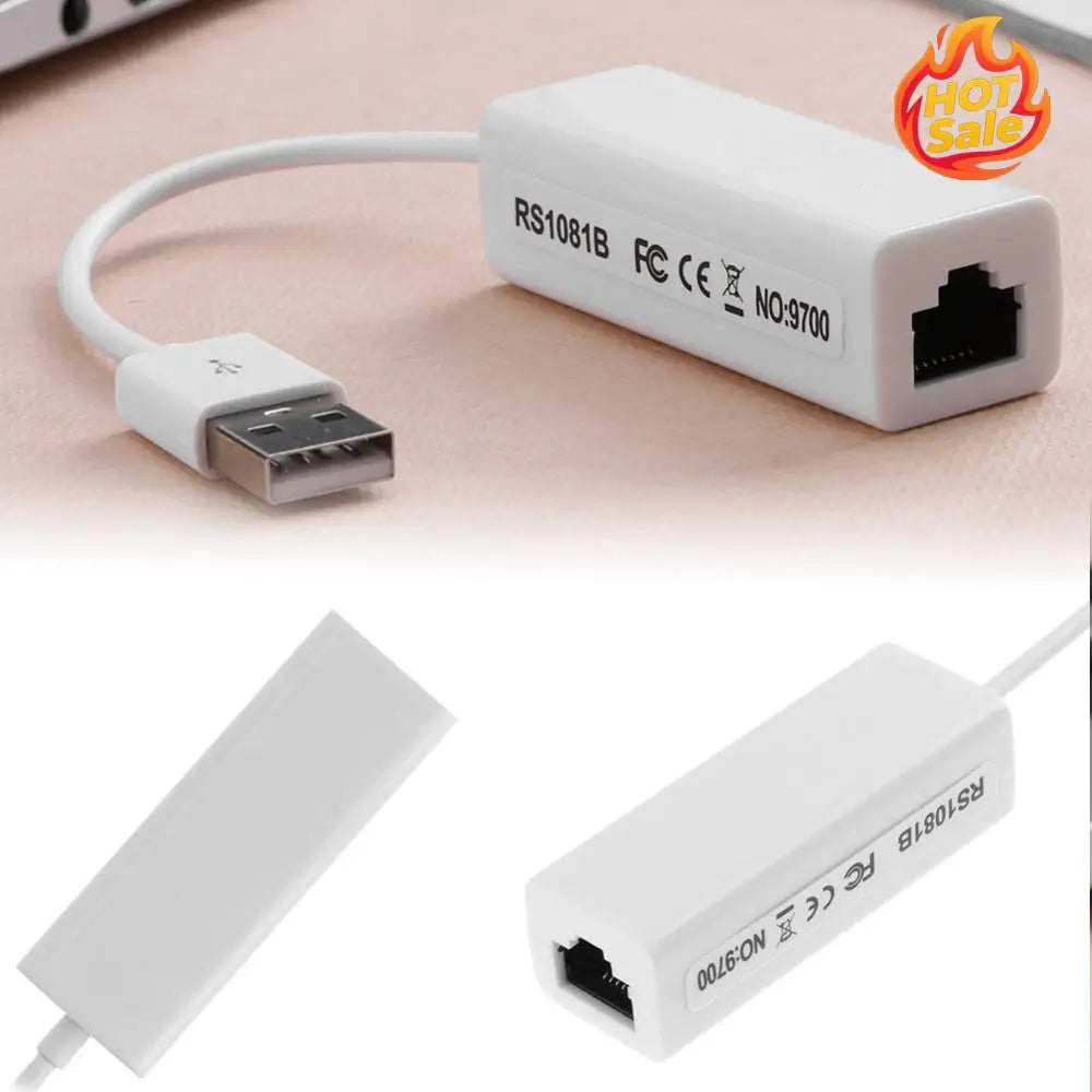 USB 2.0 to RJ45 Ethernet Adapter 10/100Mbps – Plug & Play