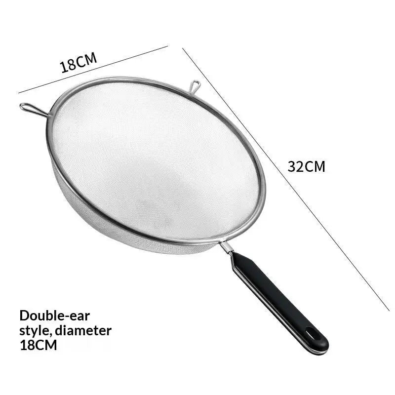 SUS 304 Fine Mesh Kitchen Strainer Set | Non-Slip Handle, 3 Sizes Fine Mesh Strainer Set Peaceful Pleasures Health and Wellness H