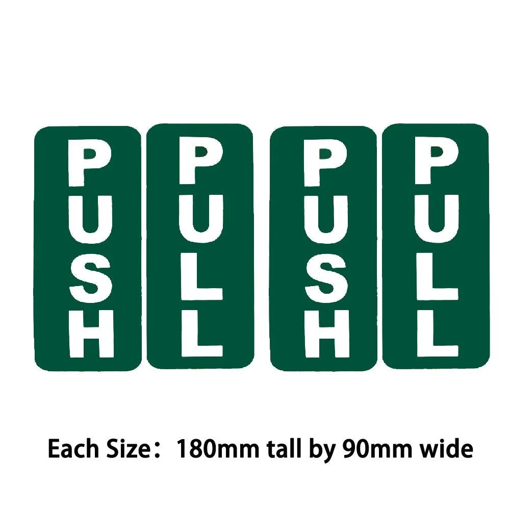 180mm x 90mm 4X Push And Pull Door Sign Or Sticker Self Adhesive Warning Sign Sticker Decal Peaceful Pleasures Health and Wellness