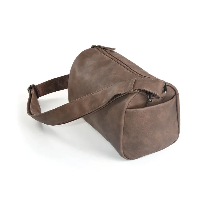Men's Cylinder Crossbody Bag | Korean Minimalist Sling Crossbody Sling Bag Peaceful Pleasures Health and Wellness