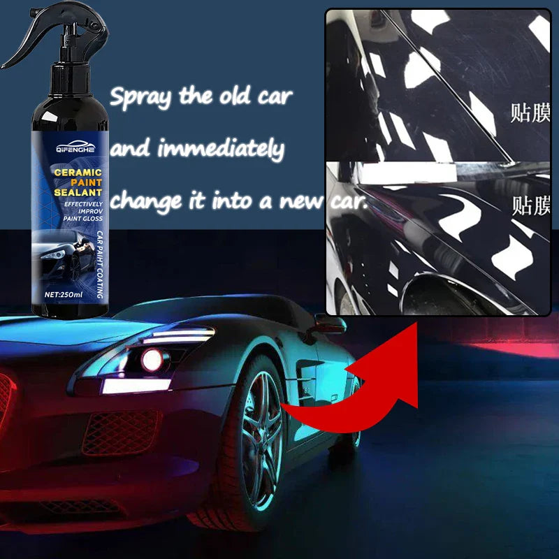 3-in-1 Ceramic Coating Spray – Hydrophobic Car Wax & Paint Care