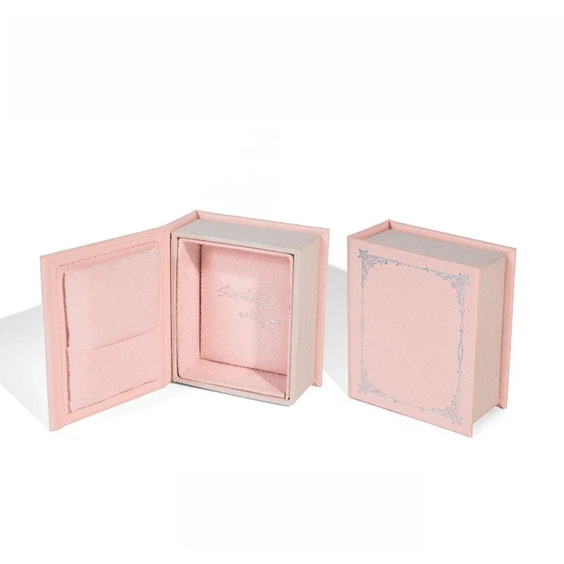 Vintage Mini Jewelry Book Boxes Ring Pendant Storage Boxes Small Ring Boxes Little Red Book Jewelry Box Jewelry Boxes Practical Peaceful Pleasures Health and Wellness Pink