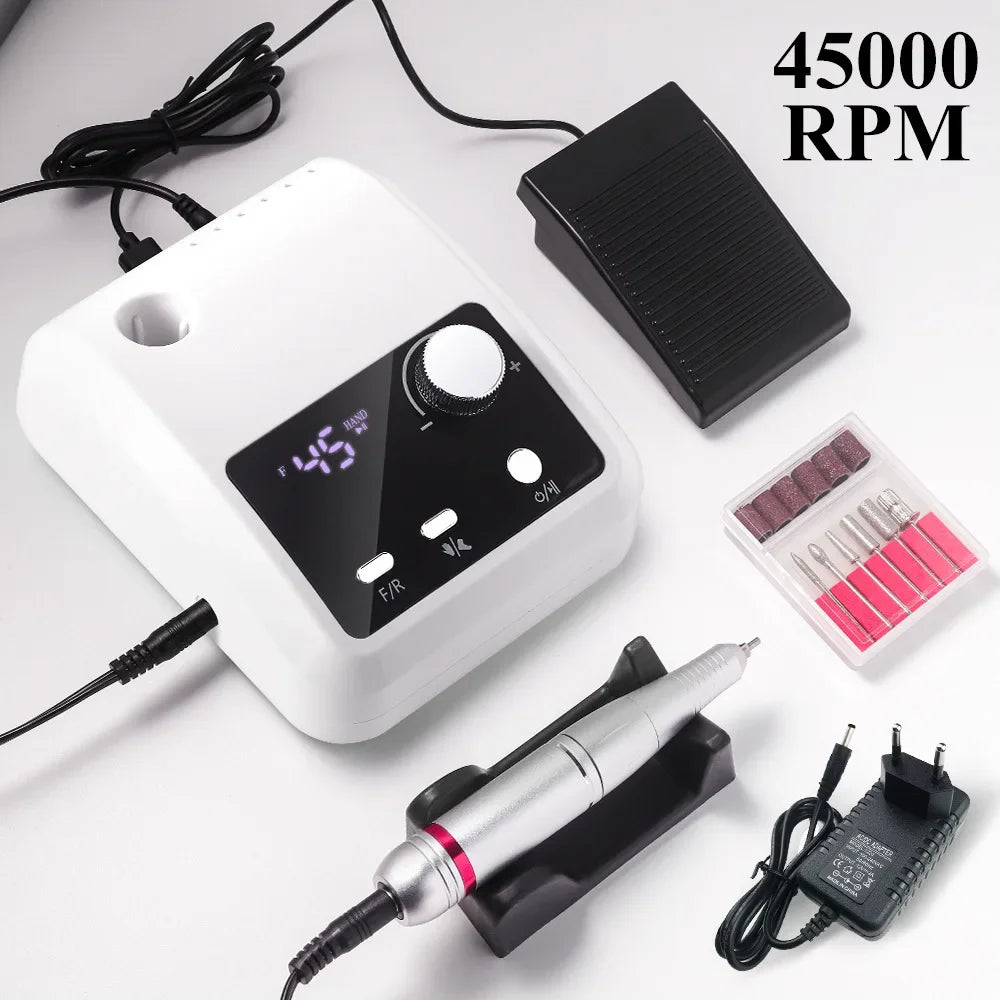 45000 RPM Electric Nail Drill Machine – Professional Grinder