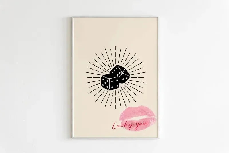 Queen of Hearts Kiss Lips Canvas Print | Lucky You Wall Art